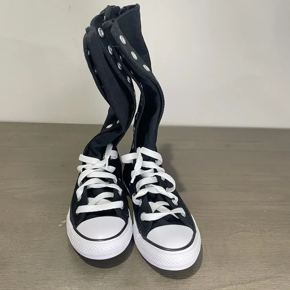 Converse Kids Size 13 Shoes NEW Knee High Chuck Taylor All Star XHi Black Zip Up